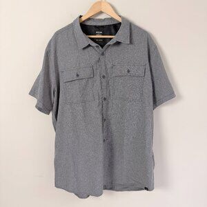 2/$30 Prana Mens Gray Short Sleeve Button Down Shirt XL